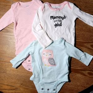 3 pck newborn onesies